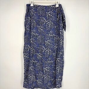 Coconut Cove Womens Large Vintage Wrap Skirt Periwinkle Floral 100% Silk Small